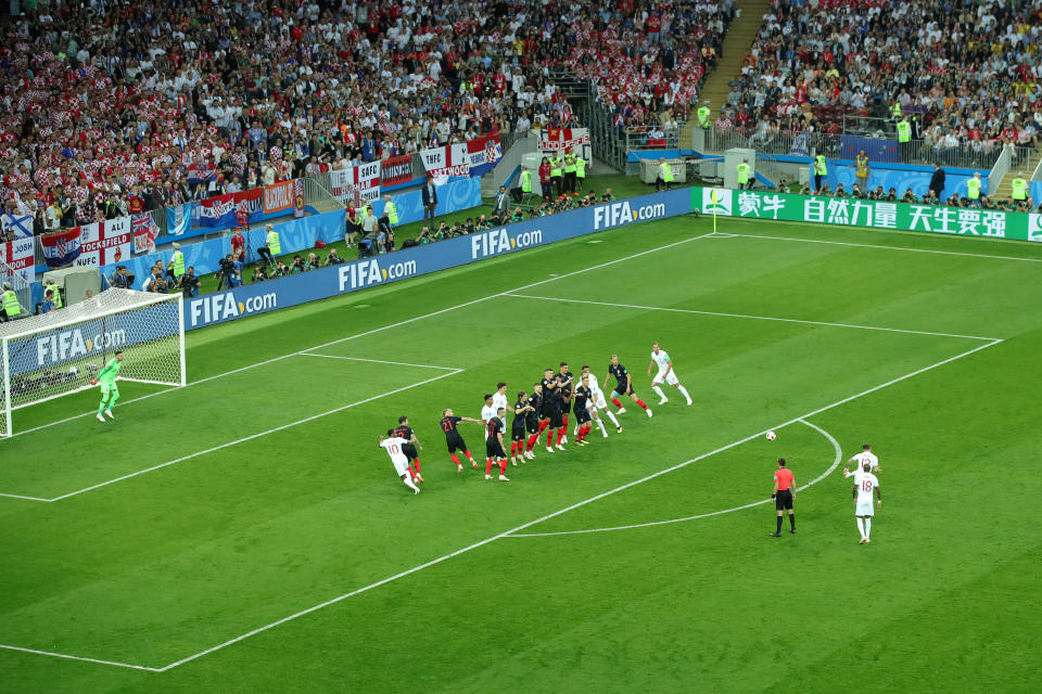 <p>Kieran Trippier puts England ahead in just the fourth minute! </p>