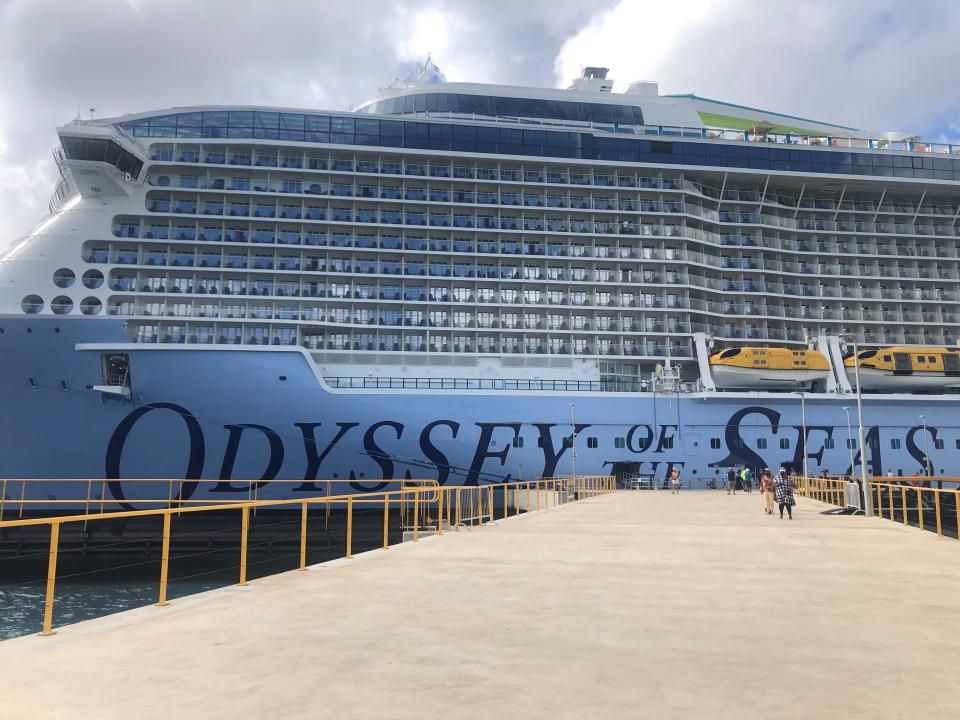 Royal Caribbean's newest cruise ship, Odyssey of the Seas, docked in Willemstad, Curacao, in the Caribbean on Thursday, Dec. 9, 2021.