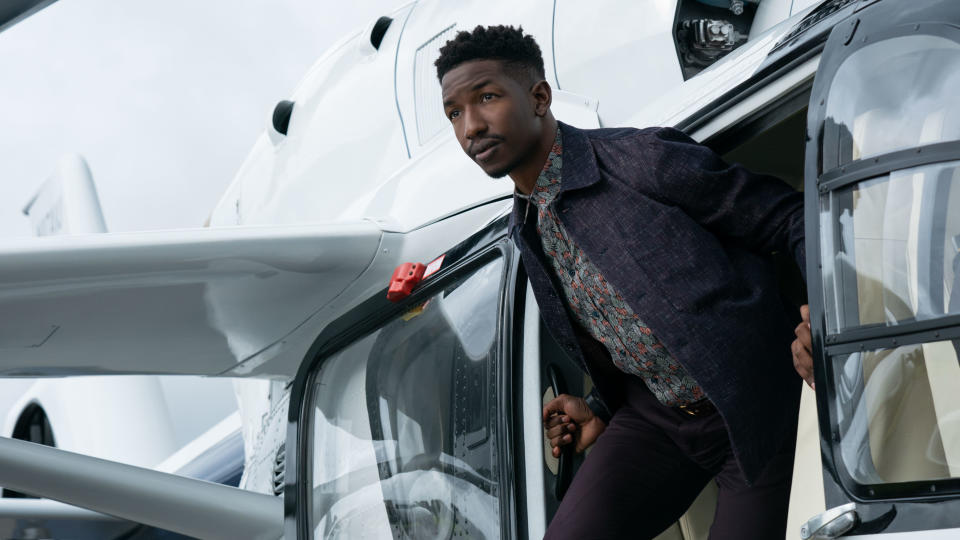 Mamoudou Athie plays communications expert Ramsay Cole in Jurassic World Dominion. (Universal)