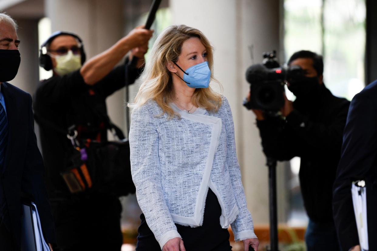 Theranos founder Elizabeth Holmes arrives at the Robert F. Peckham Federal Building to attend a federal court hearing in San Jose, California (REUTERS)