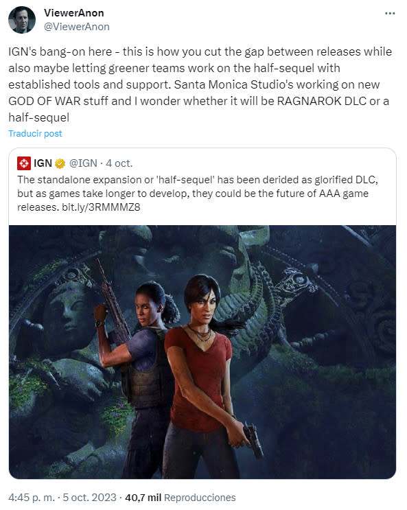 ViewerAnon no pudo definir si el nuevo proyecto de God of War es una secuela o un juego independiente