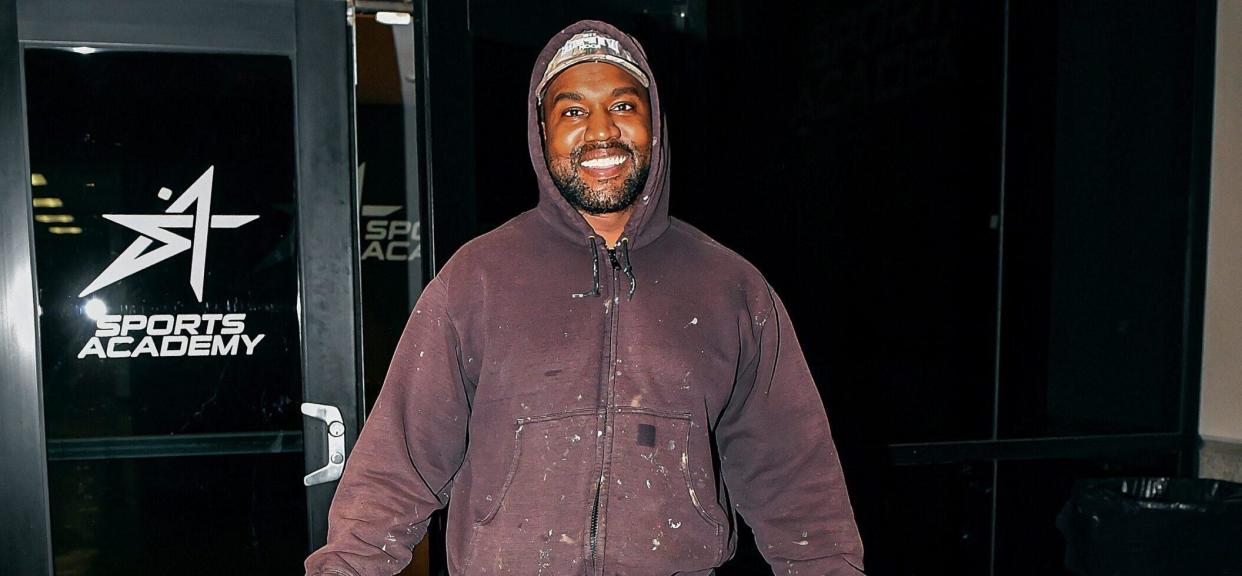 Kanye West Is All Smiles amp Unbothered As He Held A Mini Press Conference At His Daughter North apos s Basketball Game In Thousand Oaks CA