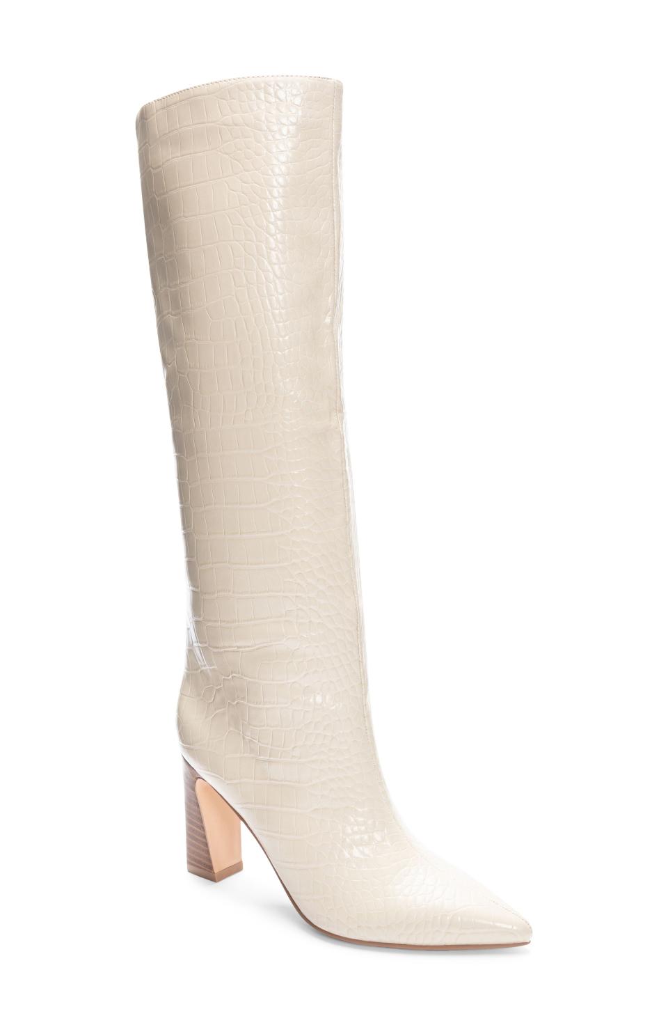 Frankie Croc Embossed Knee High Boot