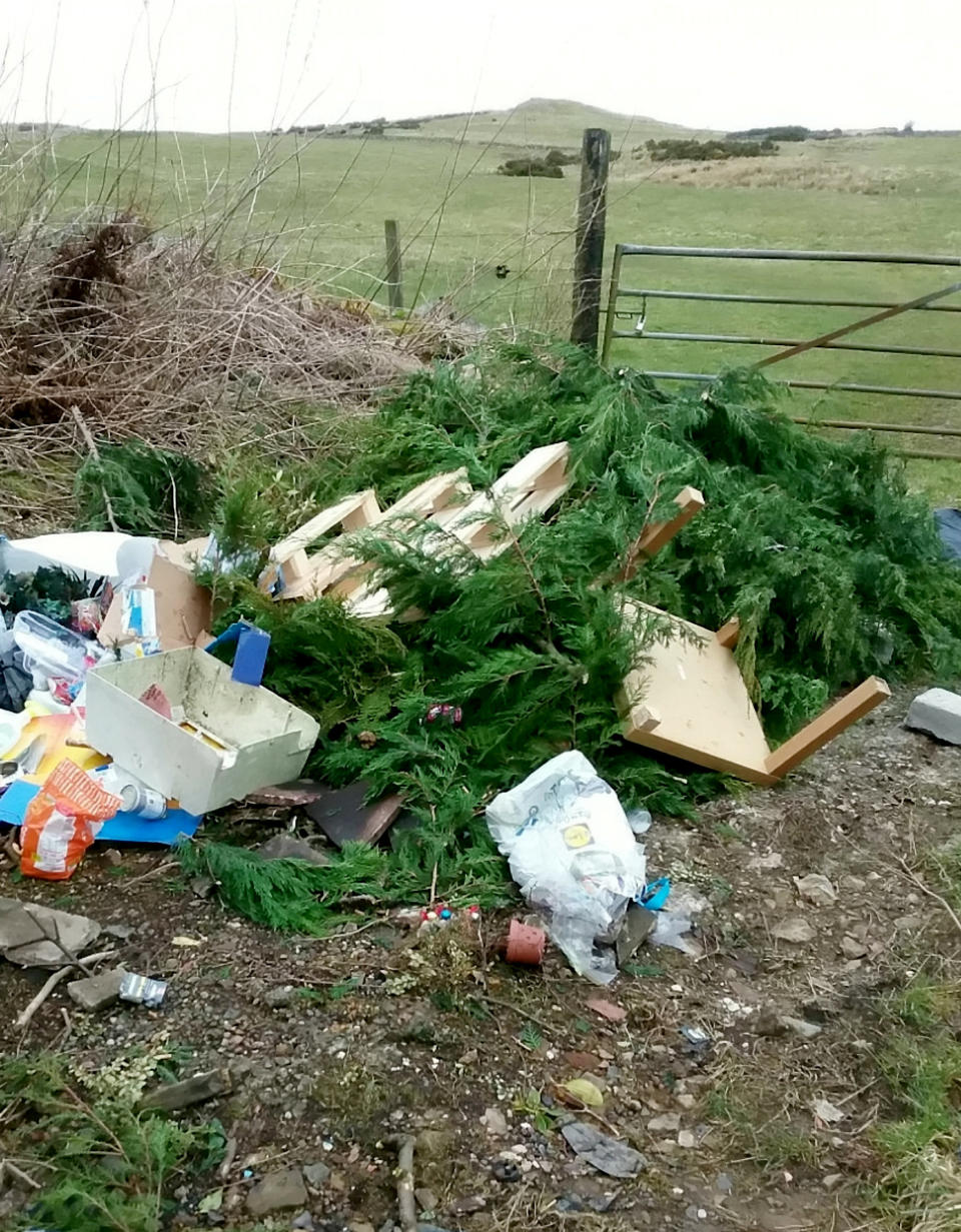 Beauty spots have also fallen victim to fly-tipping, with people dumping rubbish on rural verges and in lanes and fields. (Picture: SWNS)  