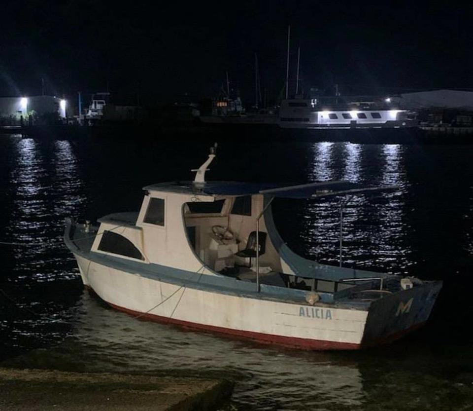 Miami Sector Border Patrol agents responded to five migrant landings in the Florida Keys and arrested 78 Cuban migrants in a 24-hour period ending Aug. 13, 2022. This is one of the boats, with the name Alicia, law enforcement apprehended.