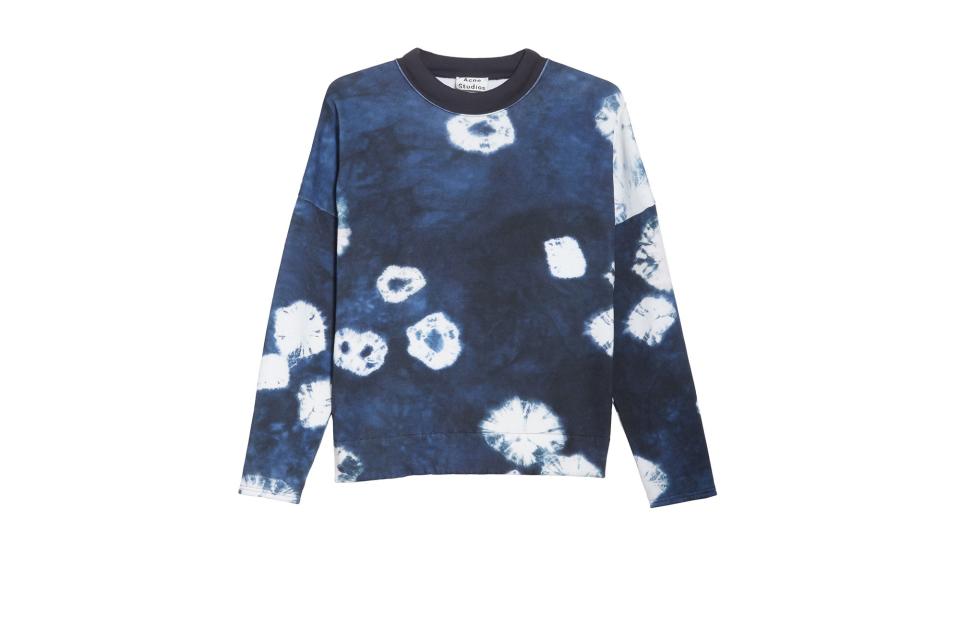 Acne Studios “Fellke” bleach indigo sweatshirt