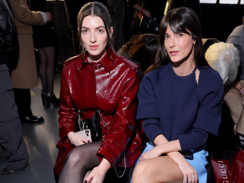 Kyra Kennedy and Leia Sfez attend the Gucci Women's Fall Winter 2024 Fashion Show during Milan Fashion Week