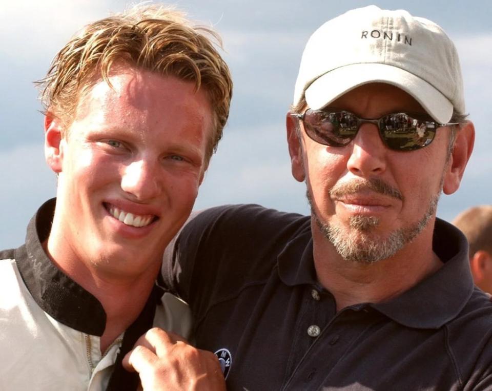 David Ellison with Larry Ellison