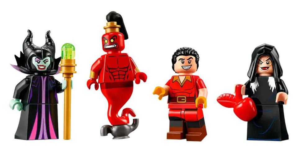 Disney Villains LEGO Minifigures for Maleficent, Jafar, Gaston, and Snow White Witch