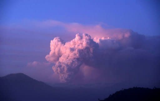 A cloud of ash billows from the Puyehue volcano south of Santiago, Chile on June 20, 2011. Australian flights grounded by the Chilean ash cloud resumed Wednesday as the plume cleared, but thousands of passengers endured lengthy delays as airlines scrambled to clear a huge backlog