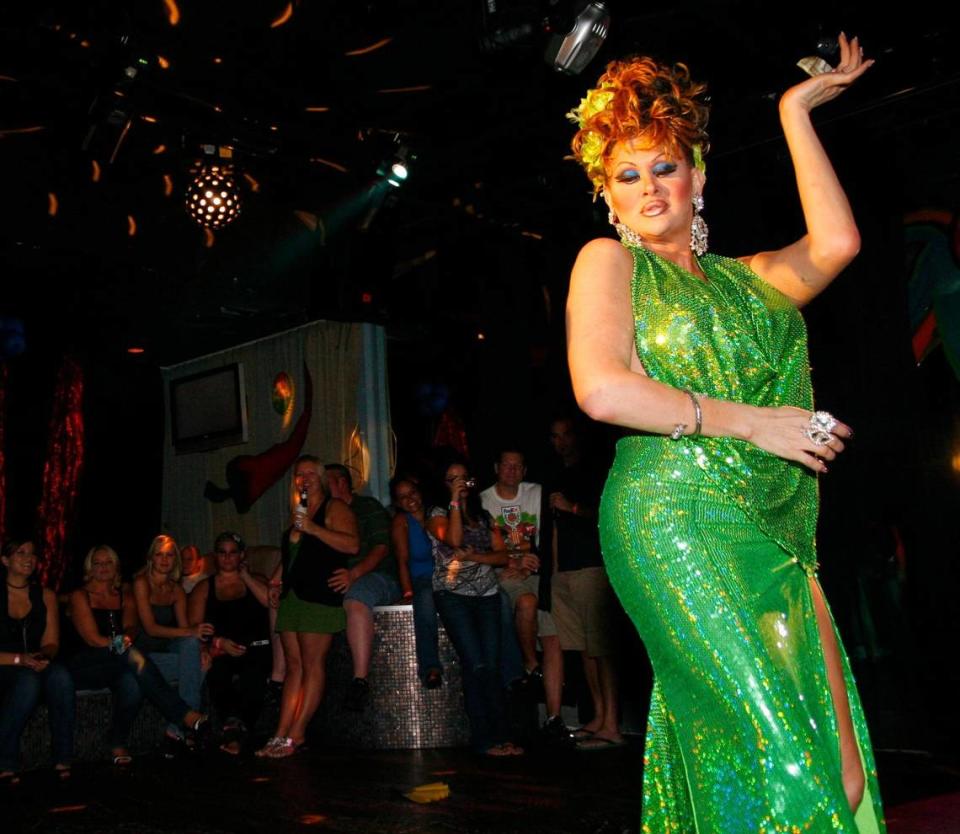 Drag queen Natasha Richards hosts the Friday night drag shows at Blur nightclub in Dunedin, August 13, 2010.