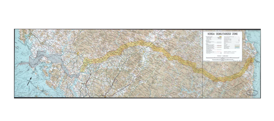 A map depicting the DMZ that acts as a buffer between North and South Korea. / Credit: Library of Congress