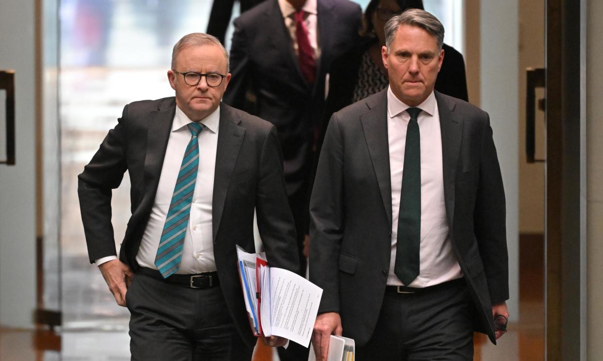 <span>Anthony Albanese and the Labor left have chosen the candidate for Gorton amid disagreement between Richard Marles, right, and the Australian Workers’ Union.</span><span>Photograph: Mick Tsikas/AAP</span>