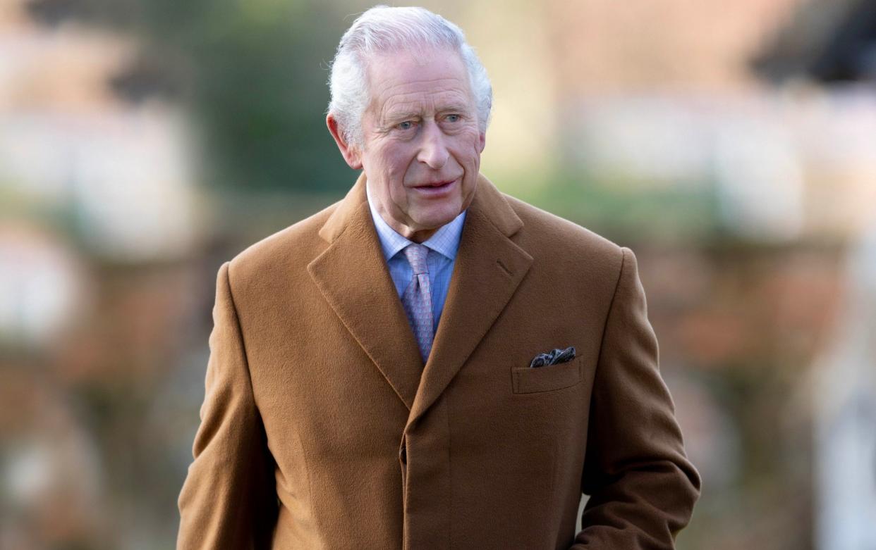 King Charles attending church at Sandringham