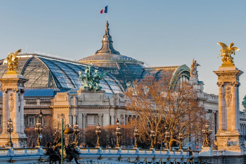 grand palais and pont alexandre iii paris city france