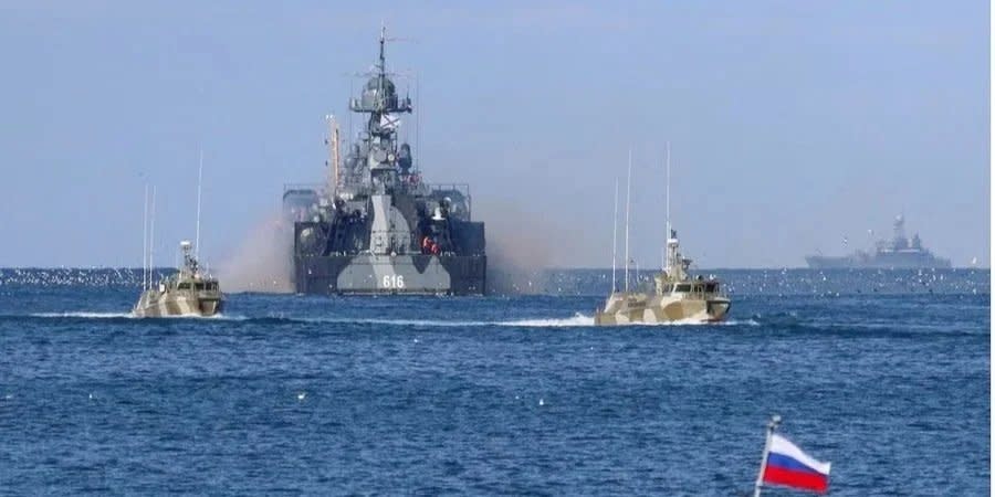 Russian vessels in the occupied Sevastopol