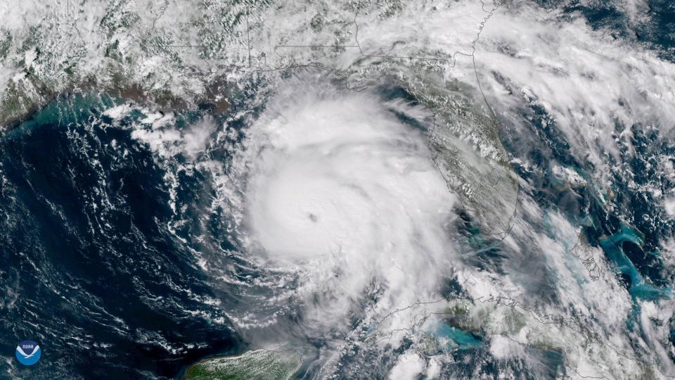 Hurricane Michael is seen in the Gulf of Mexico in 2018. It was the first Category 5 storm to make landfall in the U.S. since Hurricane Andrew in 1992, and only the fourth on record.  (ASSOCIATED PRESS)