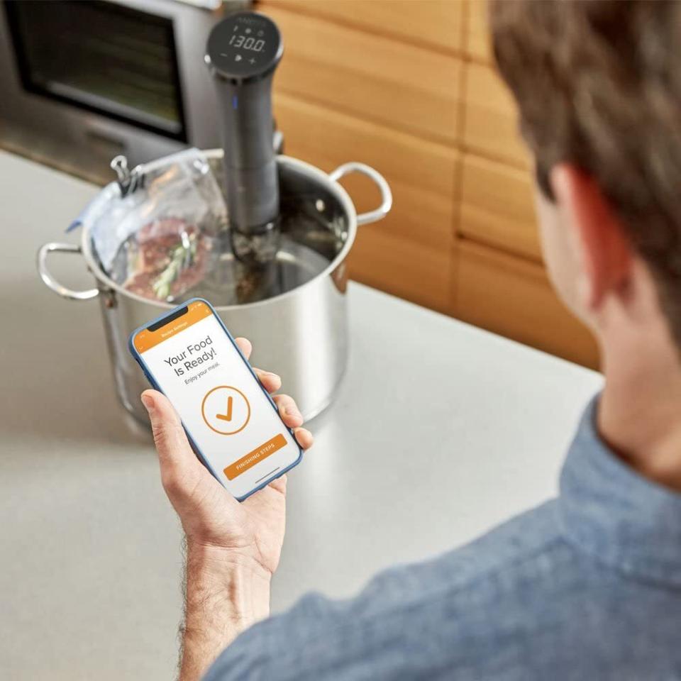 This gadget will basically be the sous chef you didn't know that you needed. Attach this to any pot, put the food in, and then it will cook it to perfection using the built-in controls in the app. The future is now.<br /><br /><strong>Promising Review:</strong> <strong>"I'm a catering chef of eight years</strong>, and I should have bought this earlier. When scheduled properly, this makes meals at home or events up to 20 quite easy. I fused vodka while cooking tenderloin. I just made cookies with the sous vide. But the winner is the meats. It changes my cast iron and broiler procedure, and <strong>you can make a perfect steak every time now. Hands down, I've used it every day for the last month.</strong> I also recommend a small cooler to sous vide in because of the thermal insulating properties, but that's just me. BUY ONE." &mdash; <a href="https://www.amazon.com/gp/customer-reviews/R3OY8YXRF8GD5M?&amp;linkCode=ll2&amp;tag=huffpost-bfsyndication-20&amp;linkId=673b4e1b9519532e2eee6a8a149a7bab&amp;language=en_US&amp;ref_=as_li_ss_tl" target="_blank" rel="nofollow noopener noreferrer" data-skimlinks-tracking="5820833" data-vars-affiliate="Amazon" data-vars-href="https://www.amazon.com/gp/customer-reviews/R3OY8YXRF8GD5M?tag=bfabby-20&amp;ascsubtag=5820833%2C26%2C27%2Cmobile_web%2C0%2C0%2C16403842" data-vars-keywords="cleaning,fast fashion" data-vars-link-id="16403842" data-vars-price="" data-vars-product-id="20982387" data-vars-product-img="" data-vars-product-title="" data-vars-retailers="Amazon">monica mcmasters</a><br /><br /><strong><a href="https://www.amazon.com/Anova-Culinary-Precision-Bluetooth-Included/dp/B07C7PW3PC?&amp;linkCode=ll1&amp;tag=huffpost-bfsyndication-20&amp;linkId=83ed99c9b389d5552b8ffd706fc49879&amp;language=en_US&amp;ref_=as_li_ss_tl" target="_blank" rel="noopener noreferrer">Get it from Amazon for $128.86+ (available with different add-ons).</a></strong>