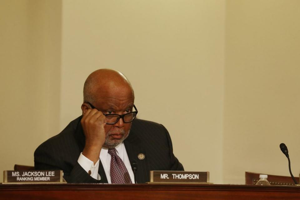 The House Homeland Security Committee ranking member Rep. Bennie Thompson (D-MI) attends a hearing. (Photo by Chip Somodevilla/Getty Images)