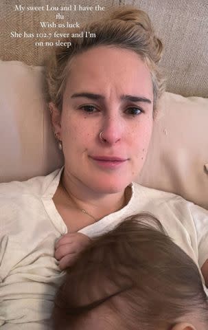 <p>Rumer Willis/Instagram</p> Rumer Willis and daughter have the flu