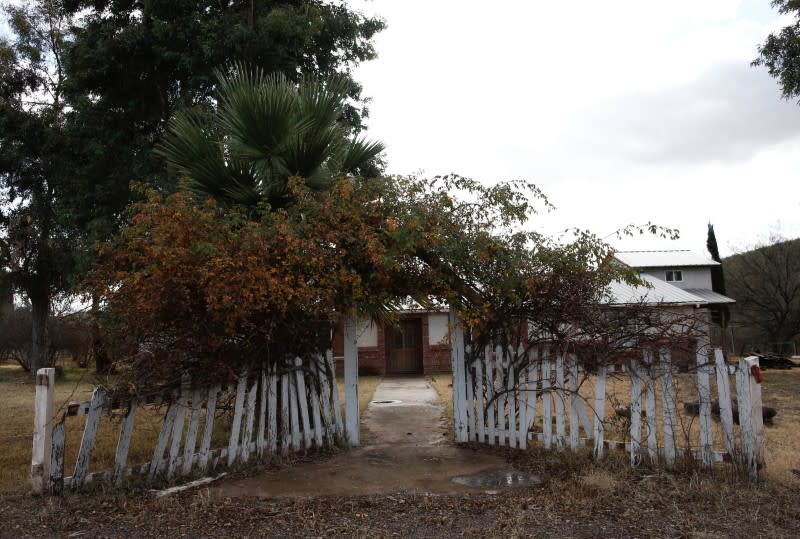 An entrance to abandoned house is seen in La Mora