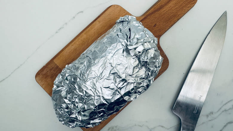 sandwich wrapped in foil