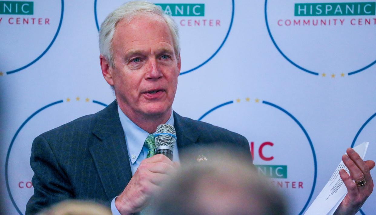 U.S. Sen. Ron Johnson speaks with Hispanic voters during a roundtable discussion Friday, Feb. 18, 2022, at RNC Community Center located at 1310 W. Lincoln Ave., Milwaukee. Ebony Cox / Milwaukee Journal Sentinel