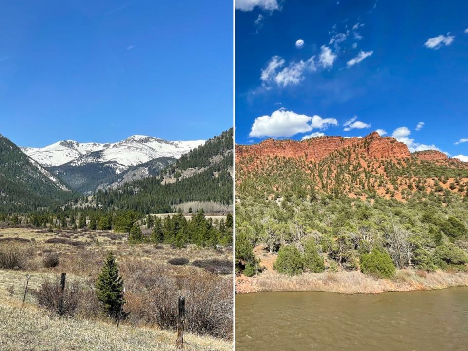 Passengers spotted snow-capped mountains one day and red-sandstone mountains the next.