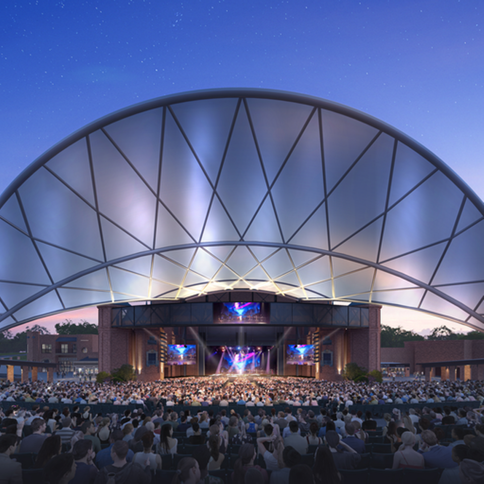 Rendering of a new canopy to span the front 3,200 of Starlight Theatre’s nearly 8,000 seats in Swope Park. The canopy is part of a $40 million capital improvements campaign.