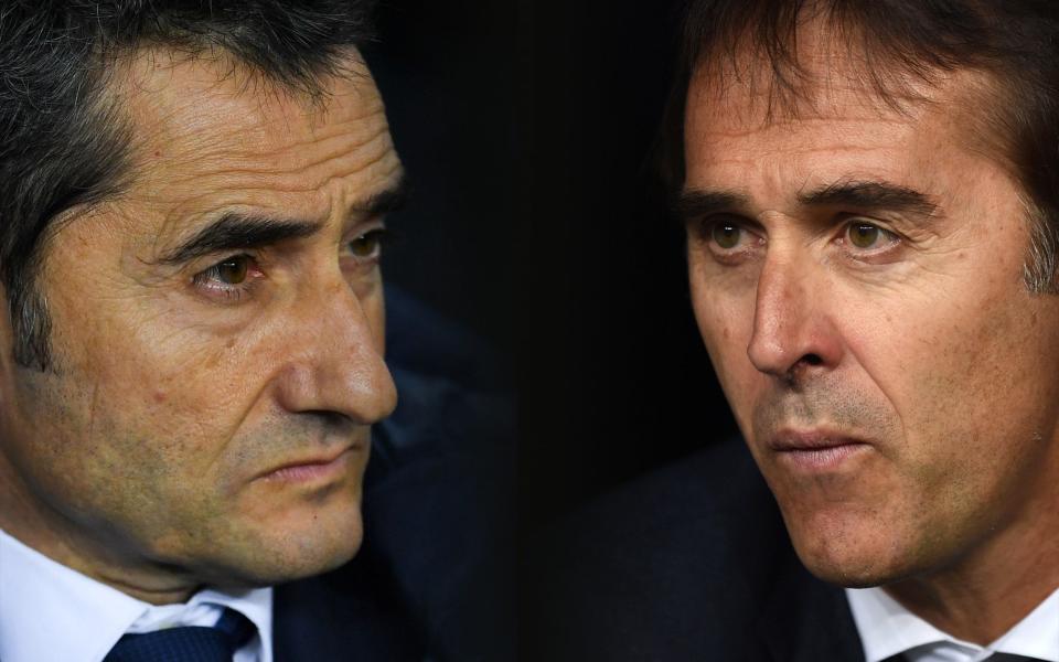 Ernesto Valverde's league-leading Barcelona host Julen Lopetegui stuttering Real Madrid at the Nou Camp - Getty Images Europe