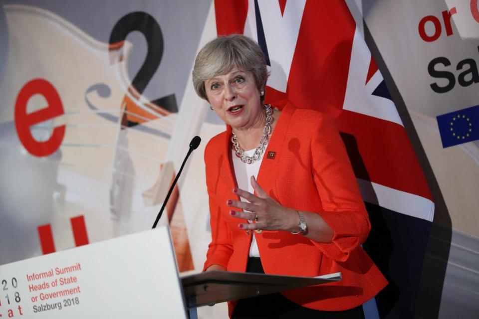 Theresa May speaks to the media at the conclusion of the summit of leaders of the EU (Getty Images)