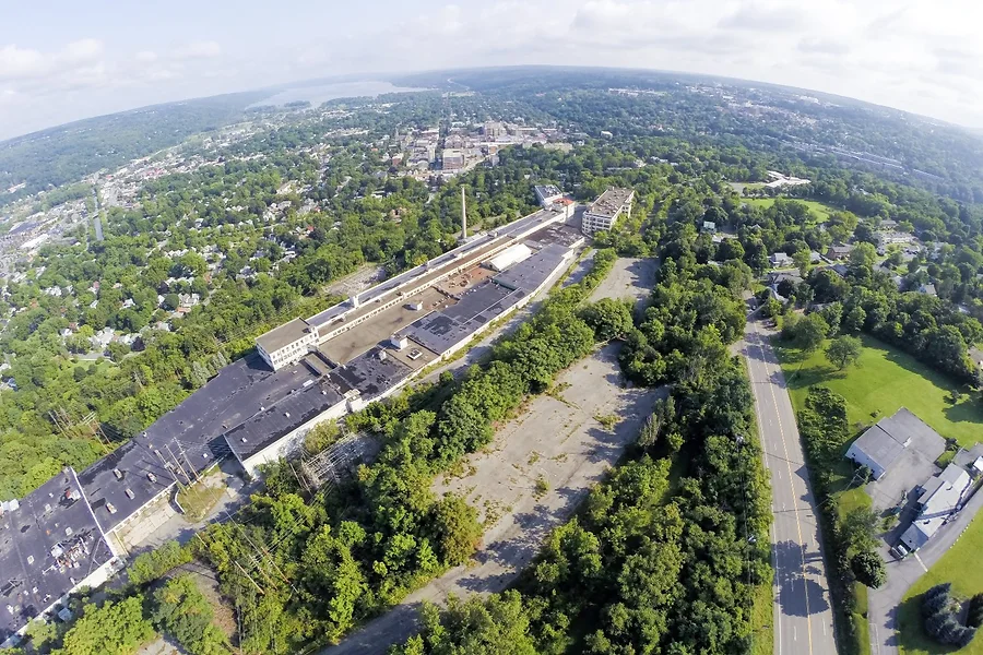 An aerial view of the Chainworks project site.