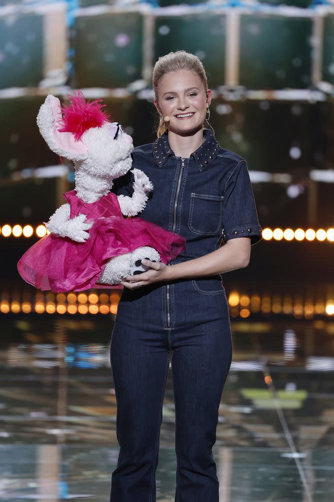 Darci Lynne Farmer and her rabbit puppet, Petunia, compete on “AGT: Fantasy League.” | Trae Patton, NBC