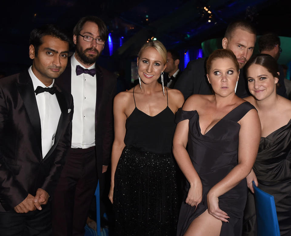 From left, Kumail Nanjiani, Martin Starr, Nikki Glaser, Amy Schumer, and Kim Caramele