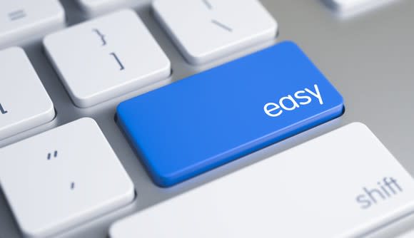 Blue "easy" button on a PC keyboard