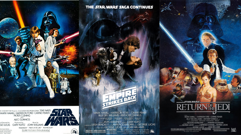 Star Wars Episodes IV to VI. Images via IMDB.