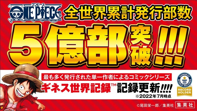 航海王漫畫全球累計銷量已超過5億本。（圖／取自航海王@Twitter）