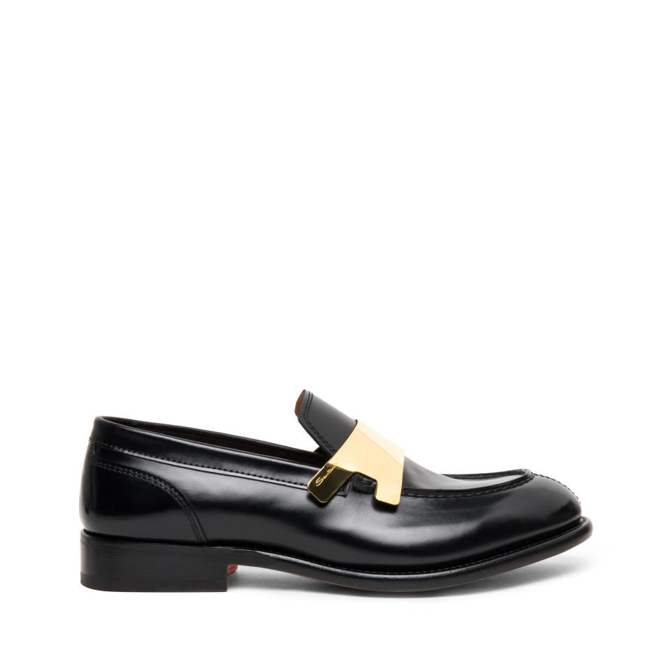 Santoni’s new double buckle loafer with golden plate for spring 2023. - Credit: Courtesy of Santoni