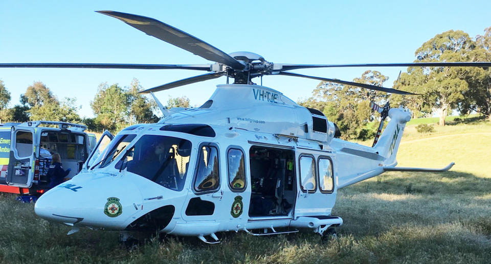 A 11-month-old baby has fallen four metres from a window in Claymore, in Sydney's southwest.