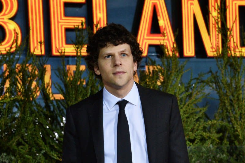 Jesse Eisenberg plays a sasquatch dad in "Sasquatch Sunset." File Photo by Jim Ruymen/UPI