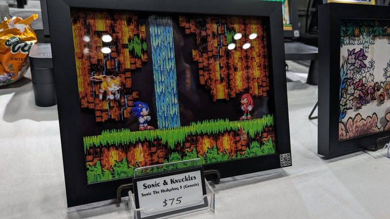 Sonic and friends are in a diorama at Comic Con.