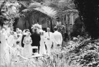<p>Actress Farrah Fawcett wed Lee Majors at the Hotel Bel-Air in Los Angeles. The hotel had 60 acres of gardens when it opened in 1922, but now it has just 12—still impressive given the high value of land in the city.</p>