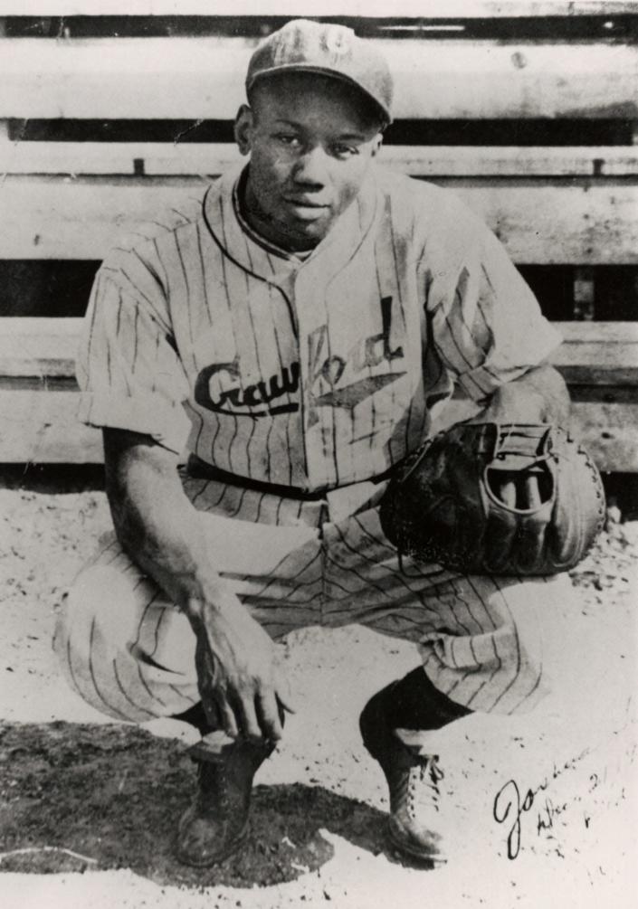Baseball Hall of Famer Josh Gibson played for the Pittsburgh Crawfords of the Negro National League from 1933-36.