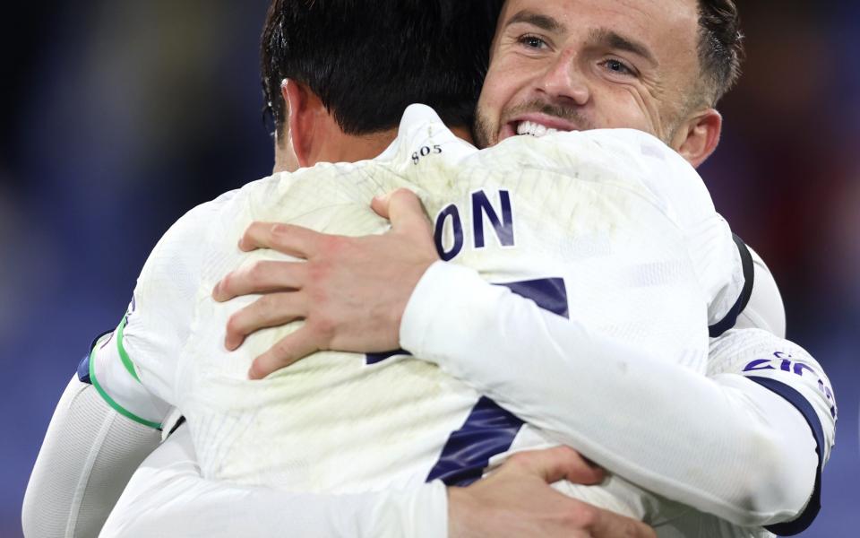 Son Heung-min (left) and James Maddison - Spurs extend lead at top of Premier League with Palace win