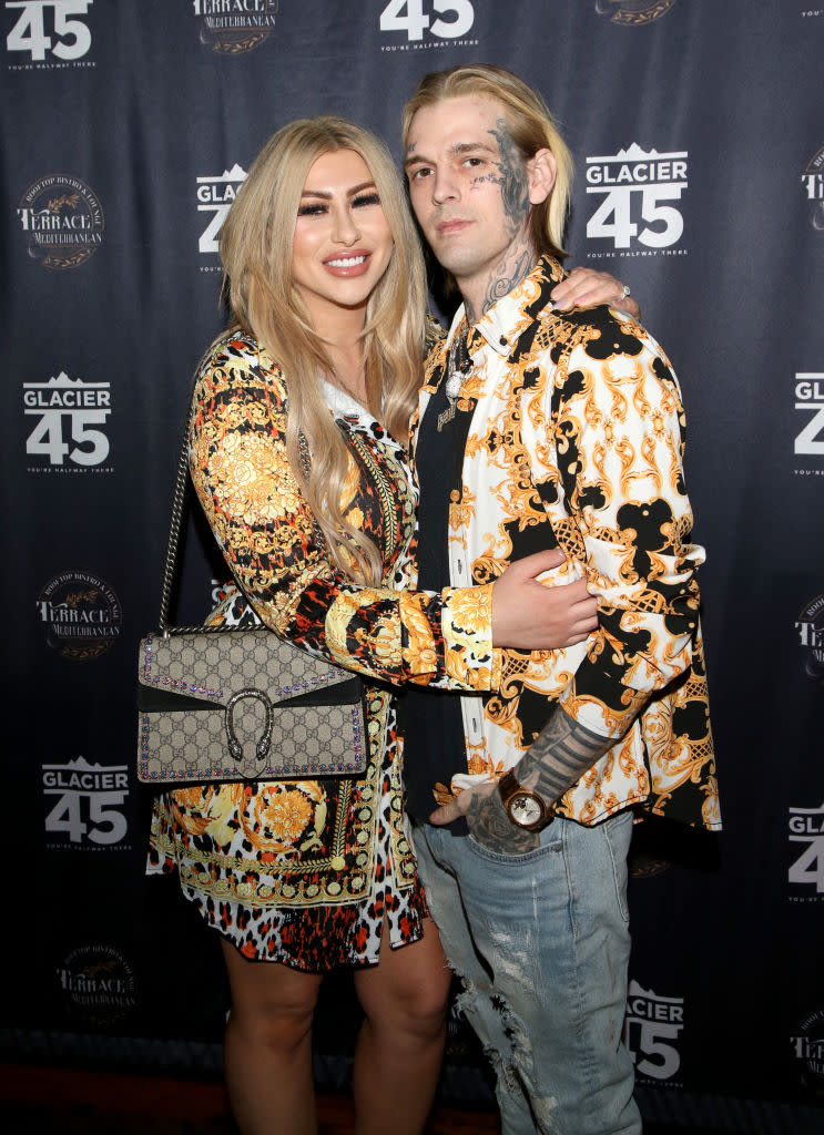 Melanie Martin and Aaron Carter are pictured Feb. 12 at Larry Flynt's Hustler Club in Las Vegas. (Photo: Gabe Ginsberg/Getty Images)