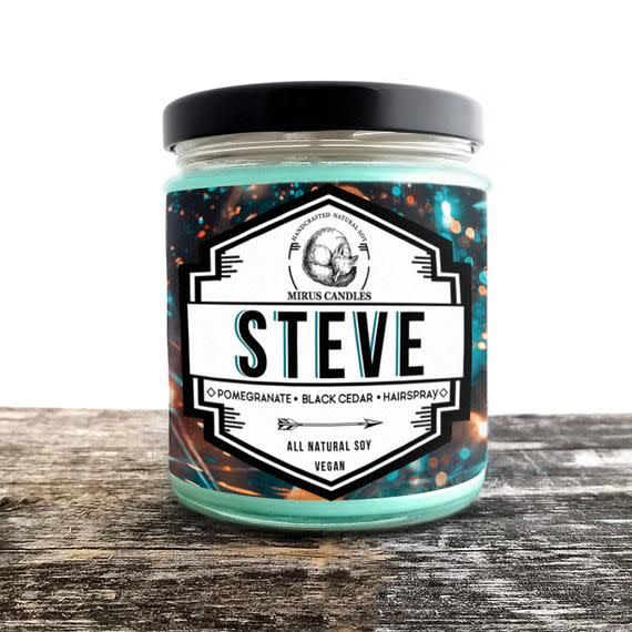 4) Steve Soy Candle | Stranger Things - Fandom Candle - 8oz All Natural Vegan Soy- Mirus Candles