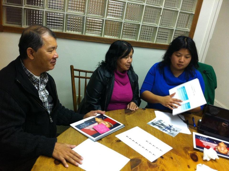 <span class="caption">With training in trauma-informed care, the community health workers work directly with residents to help them improve their mental and physical health.</span> <span class="attribution"><span class="source">Photo courtesy of Khmer Health Associates</span></span>