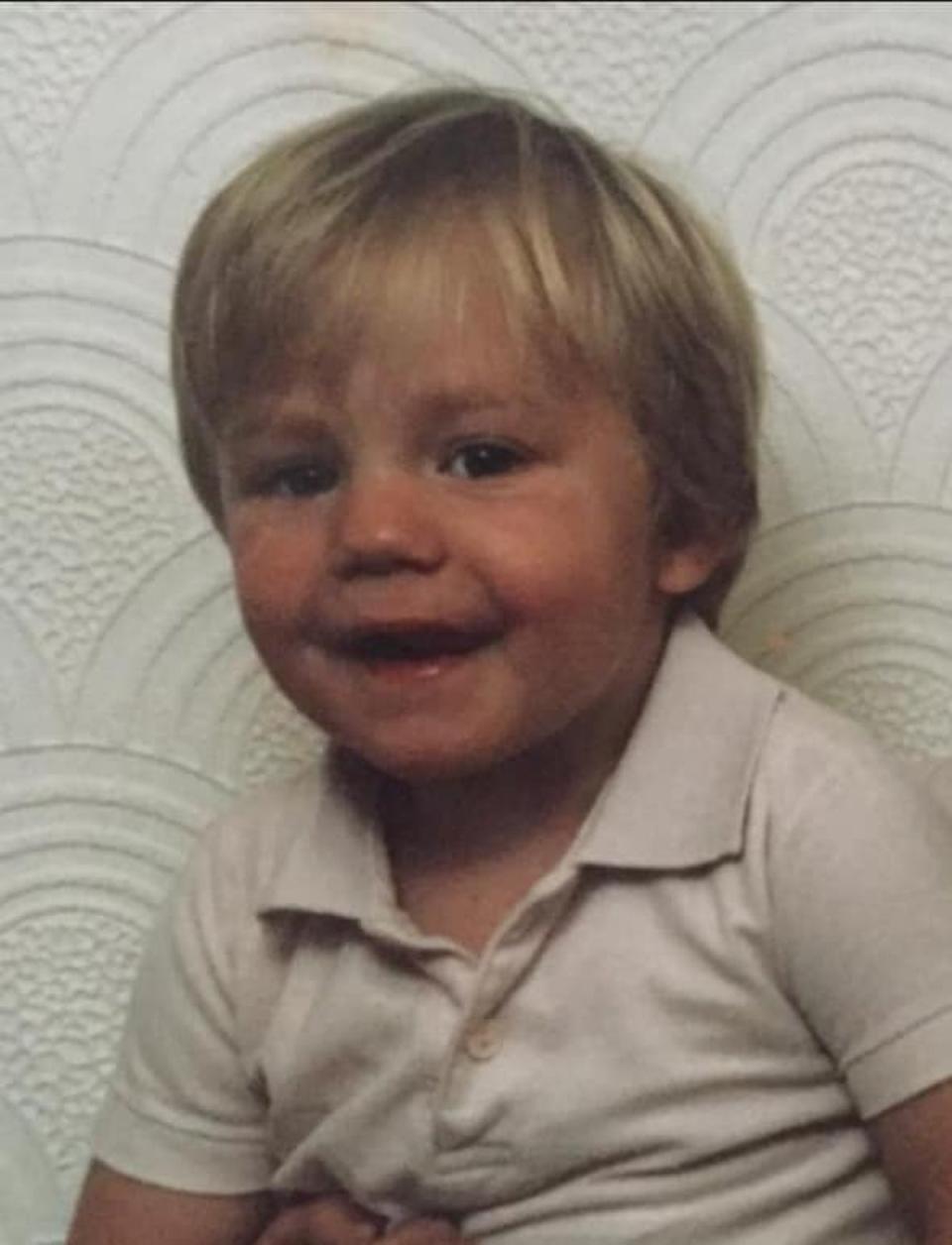 Hargreaves as a young boy when he dreamt of playing in the Super League for the Warriors (Maria Andrews/Facebook)