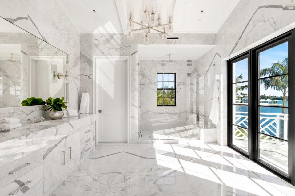 The marble ensuite bathroom. Daniel Petroni