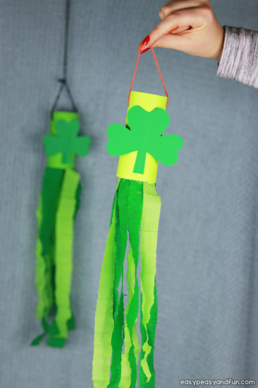 <p>Easy Peasy and Fun</p><p>Watch these adorable cardboard roll windsocks dance in the breeze of Ireland… er, your backyard. Decorate them with shamrocks, leprechauns or pots of gold! <a href="https://www.easypeasyandfun.com/st-patricks-day-windsock-toilet-paper-roll-craft/" rel="nofollow noopener" target="_blank" data-ylk="slk:Easy Peasy and Fun;elm:context_link;itc:0;sec:content-canvas" class="link rapid-noclick-resp">Easy Peasy and Fun</a> has the tutorial.</p>